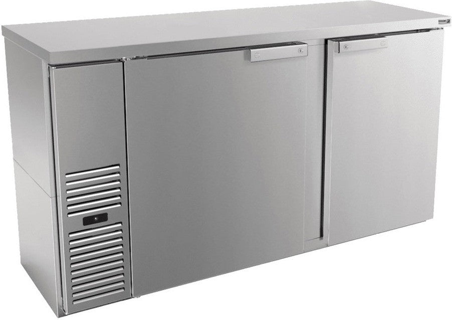 Fagor - FBB Slim Line Series 115V, 62.25" Stainless Steel Finish Double Solid Door Back Bar Refrigerator - FBB-24-60S