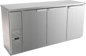 Fagor - FBB Slim Line Series 115V, 72" Stainless Steel Finish Three Solid Door Back Bar Refrigerator - FBB-24-72S