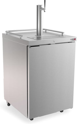 Fagor - FDD Series 115 V, 24.87" Stainless Steel Single Door Direct Draw Beer Cooler with 1 Tower & 1 Tap - FDD-24S-N