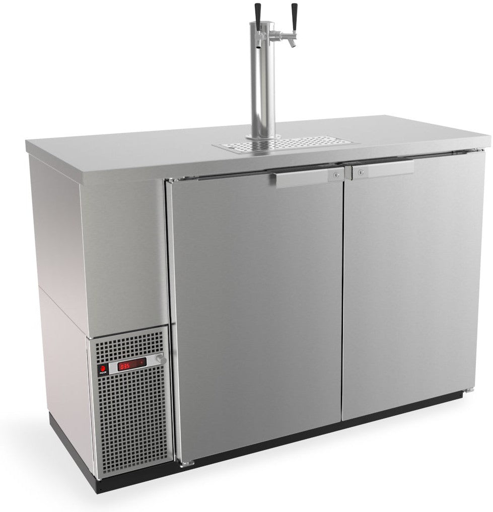 Fagor - FDD Slim Line Series 115 V, 49.62" Stainless Steel Direct Draw Beer Cooler with 1 Tower & 2 Taps - FDD-24-48S