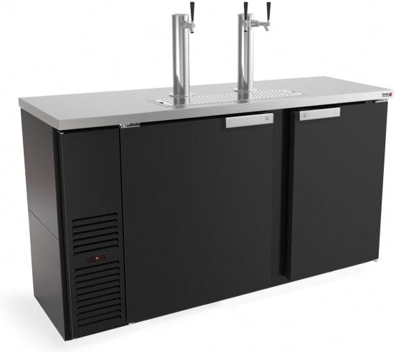 Fagor - FDD Slim Line Series 115 V, 62.25" Black Vinyl Finish Direct Draw Beer Cooler with 2 Towers & 3 Taps - FDD-24-60