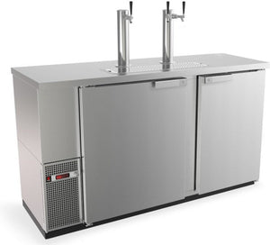 Fagor - FDD Slim Line Series 115 V, 62.25" Stainless Steel Direct Draw Beer Cooler with 2 Towers & 3 Taps - FDD-24-60S