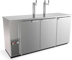 Fagor - FDD Slim Line Series 115 V, 72" Stainless Steel Direct Draw Beer Cooler with 2 Towers & 3 Taps - FDD-24-72S