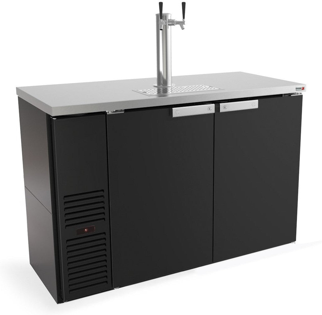 Fagor - FDD Slim Line Series 115V, 49.62" Black Vinyl Finish Direct Draw Beer Cooler with 1 Tower & 2 Taps - FDD-24-48