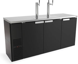 Fagor - FDD Slim Line Series 115V, 72" Black Vinyl Finish Direct Draw Beer Cooler with 2 Tower & 3 Taps - FDD-24-72