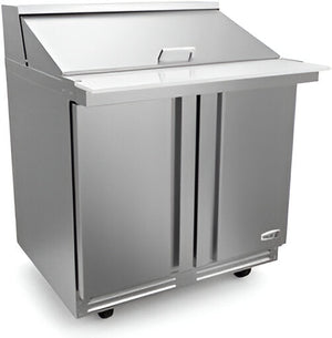 Fagor - FMT Series 115 V, 36" Double Door Mega Top Refrigerated Salad/Sandwich Prep Table - FMT-36-15-N