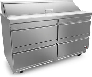 Fagor - FMT Series 115V, 48" Mega Top Refrigerated Salad/Sandwich Prep Table With Four Drawer - FMT-48-18-D4-N