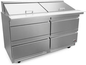 Fagor - FMT Series 115V, 60" Mega Top Refrigerated Salad/Sandwich Prep Table With Four Drawer - FMT-60-24-D4-N