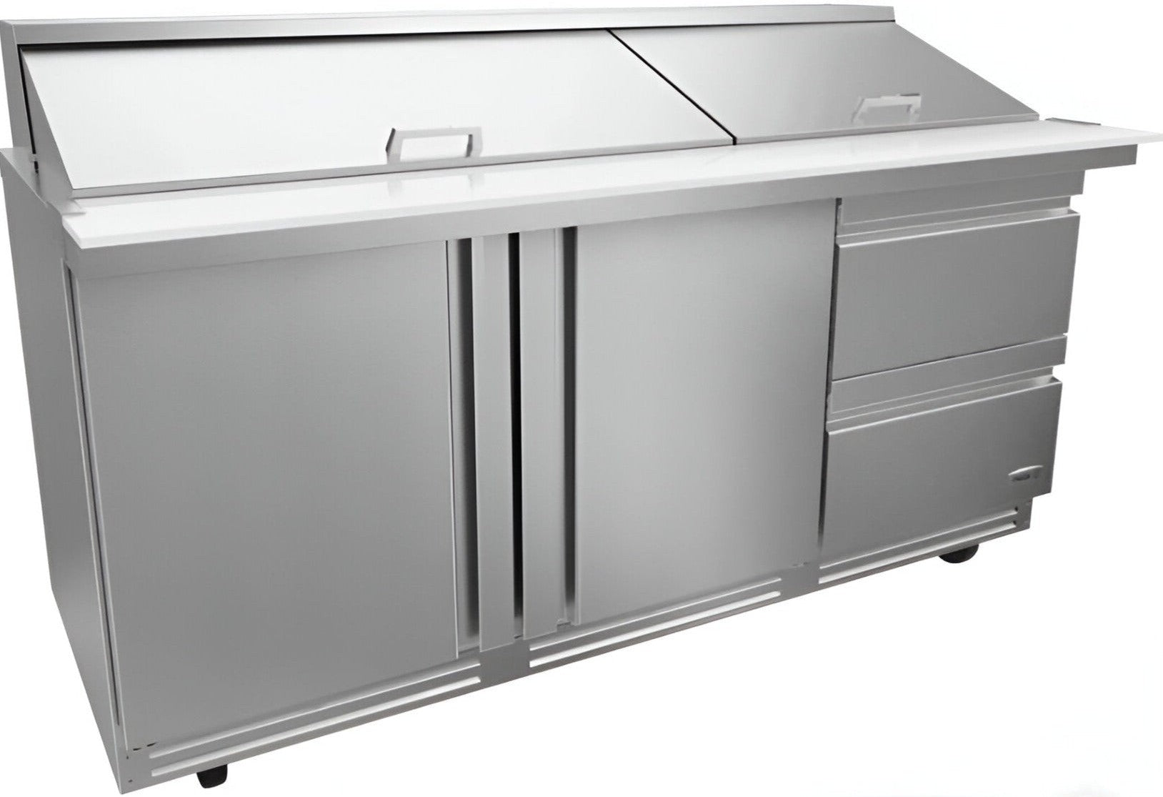 Fagor - FMT Series 115V, 72" Double Door Mega Top Refrigerated Salad/Sandwich Prep Table With Two Drawer - FMT-72-30-D2-N