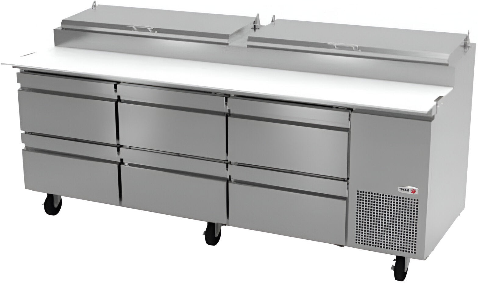 Fagor - FPT Series 115 V, 93" Refrigerated Pizza Prep Table With Six Drawers - FPT-93-6D