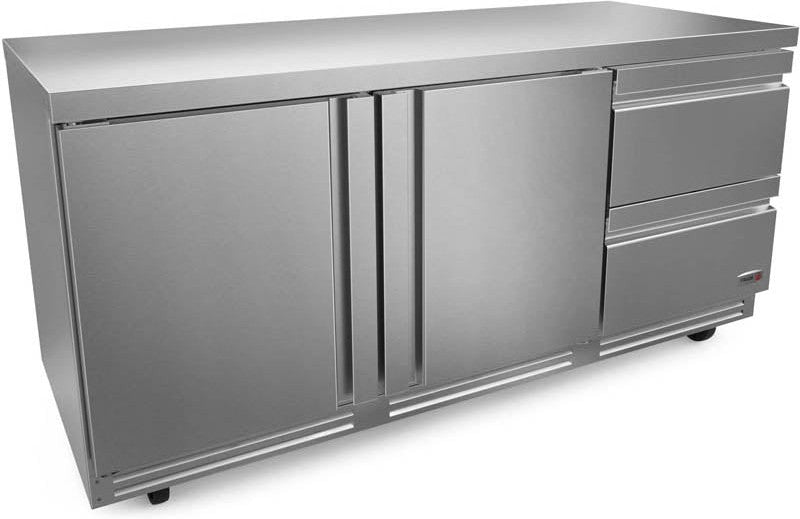 Fagor - FUR Series 115 V, 72" Double Door Undercounter Refrigerator With Two Drawer - FUR-72-D2-N