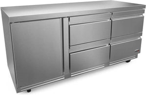 Fagor - FUR Series 115 V, 72" Single Door Undercounter Refrigerator With Four Drawer - FUR-72-D4-N