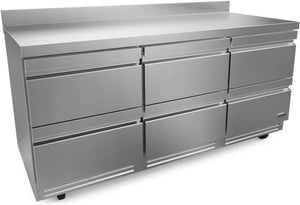 Fagor - FUR Series 115 V, 72" Undercounter Refrigerator With Six Drawer - FUR-72-D6-N