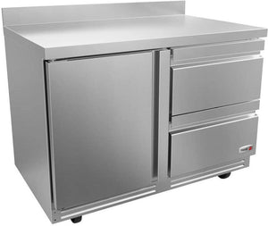 Fagor - FWR Series 115V, 48" Single Door Worktop Refrigerator With Two Drawers - FWR-48-D2-N