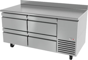 Fagor - SUR Series 115 V, 67" Deep Undercounter Refrigerator With Four Drawer - SUR-67-D4