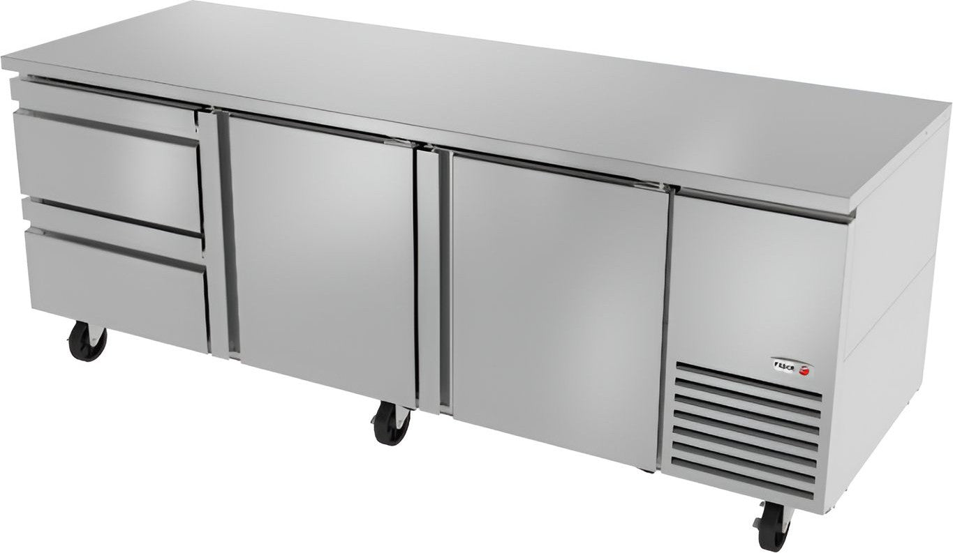 Fagor - SWR Series 115 V, 93" Double Door Deep Undercounter Worktops Refrigerator With Two Drawer - SWR-93-D2