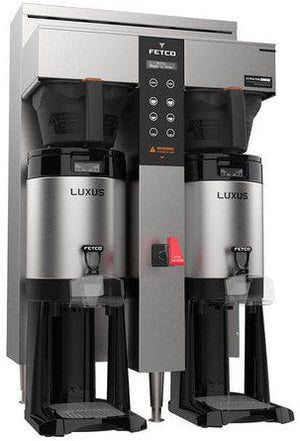 Fetco - 26.25" 208-240V Extractor Plus Metal BB Double Automatic Thermal Server Coffee Brewer - E1242US-1B230-MM010