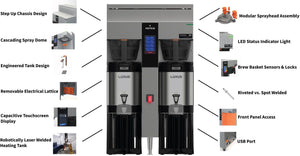 Fetco - NG Series Dual Phase 1.5 G Double Station Coffee Brewer 2 x 3.0 kW or 3 x 3.0 kW - CBS-2252