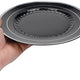 Fineline Settings - 10" Black/Silver Plastic Plate - 510-BKS