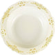 Fineline Settings - 10 Oz Bone Plastic Bowl With Gold Trim, Pack of 10 - 5901