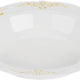 Fineline Settings - 10 Oz Bone Plastic Bowl With Gold Trim, Pack of 10 - 5901