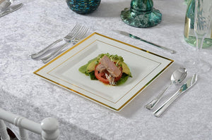 Fineline Settings - 10" Square Plastic Dinner Plate, 10 X 12/cs - 5510-BO