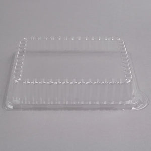 Fineline Settings - 10" x 8" Clear Plastic Rectangular Dome Lid, 50/cs - DDRC810.L