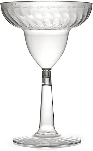 Fineline Settings - 12 Oz Clear Flairware 2 Piece Plastic Margarita Glass, Pack of 144 - 2312CL