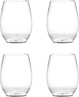 Fineline Settings - 12 Oz Clear Renaissance Plastic Stemless Wine Goblet Glass, 64/cs - 2712