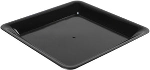 Fineline Settings - 16" x 16" Black Plastic Square Tray, Pack of 20 - SQ4616BK