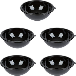 Fineline Settings - 160 Oz Black PET Plastic Salad Bowl, 25/cs - 5160-BK