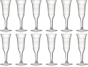 Fineline Settings - 5 Oz Clear Plastic Champagne Flute Glass, 8 x 12/cs - 2106