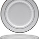 Fineline Settings - 7" White Plastic Round Plate With Silver Bands, Pack of 15 - 507WH