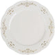 Fineline Settings - 7.5" Bone Plastic Plate With Gold Trim, Pack of 10 - 5975