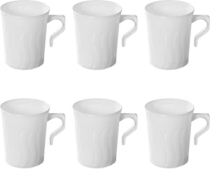 Fineline Settings - 8 Oz White Plastic Coffee Mug, 288/cs - 208-WH