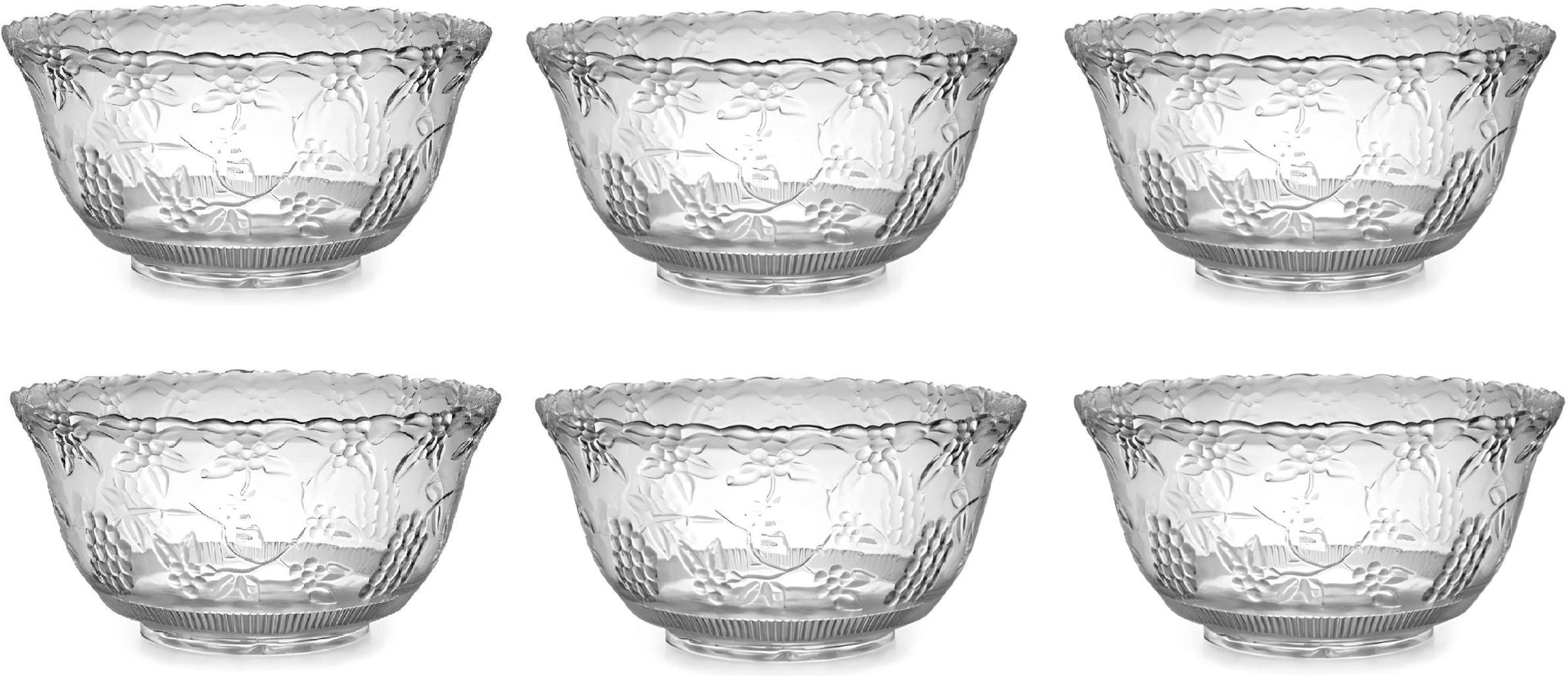 Fineline Settings - 8 QT Clear Plastic Punch Bowl, Pack of 6 - 3508L