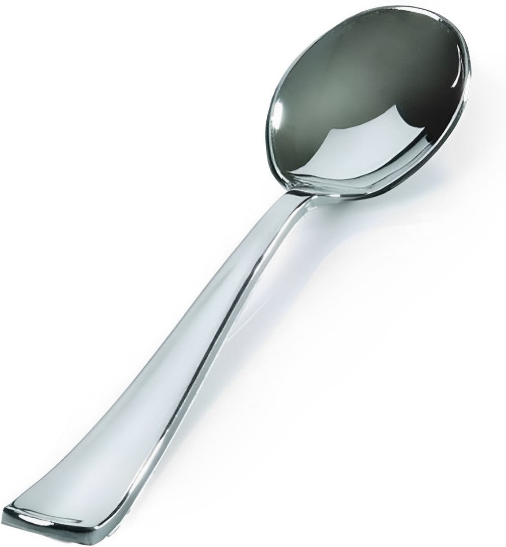 Fineline Settings - Silver Look Plastic Spoons, Pack of 600 - 710