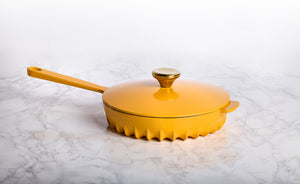 FireUp - 10" Citrus Yellow Skillet With Lid - FC034