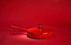 FireUp - 10" Red Skillet With Lid - FC015