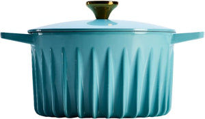 FireUp - 5.3 QT Aqua Blue Cast Iron Dutch Oven (5L) - FC033