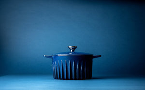 FireUp - 5.3 QT Blue Cast Iron Dutch Oven (5L) - FC006