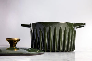 FireUp - 5.3 QT Olive Green Cast Iron Dutch Oven (5L) - FC032