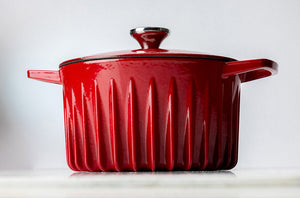 FireUp - 5.3 QT Red Cast Iron Dutch Oven (5L) - FC013