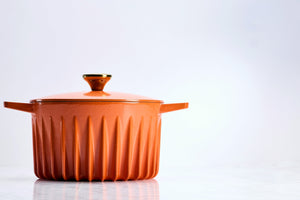 FireUp - 5.3 QT Tangerine Orange Cast Iron Dutch Oven (5L) - FC031