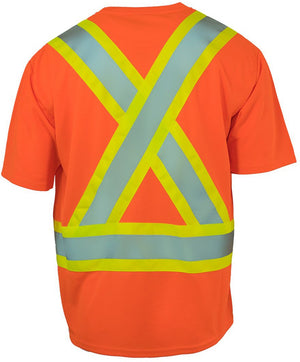 Forcefield - Hi Visibility Orange Medium Neck Short Sleeve Crew Safety T-Shirt - 022BESAM