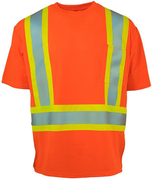 Forcefield - Hi Visibility Orange Medium Neck Short Sleeve Crew Safety T-Shirt - 022BESAM