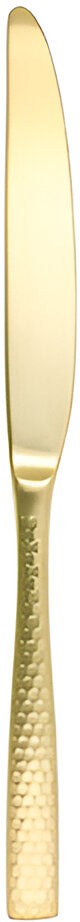 Fortessa - 9.9" Lucca Faceted Brushed Gold Titan PVD Table Knives Set of 12 -c