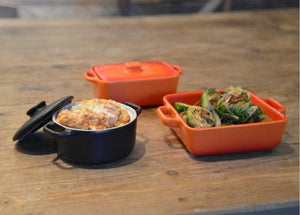 Front Of The House - 14 Oz Square Kiln Ovenware Orange Dish, Set of 12 - DBO138ORC23