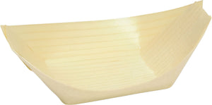 Front Of The House - 4" Servewise Wood Biodegradable Boat Bowl, Pack of 200 - DSD053NAW28