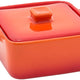 Front Of The House - 8 Oz Square Kiln Blood Orange Ovenware Dish With Lid, Set of 12 - DBO136ORC23